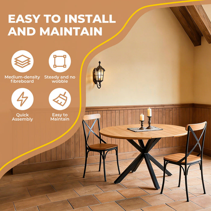 Extendable Round Dining Table - Oak