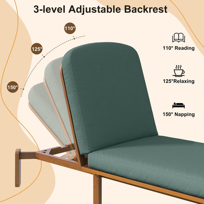 Outdoor Chaise Lounge With Adjustable Backrest