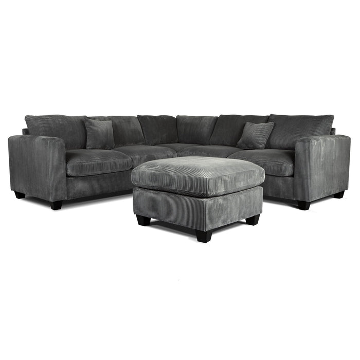 Modern Style L-Shaped Sectional Set With Ottoman