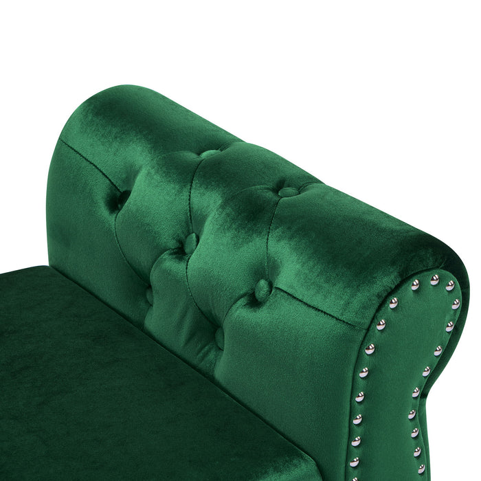 Luxurious Velvet Multifunctional Storage Ottoman Bench With Pillow