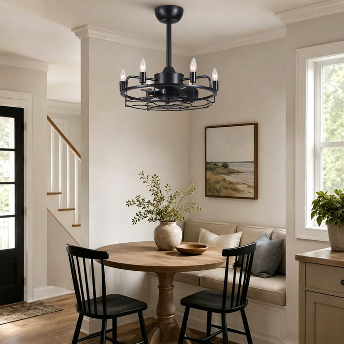 Modern Farmhouse Ceiling Fan, Adjustable Hanging
