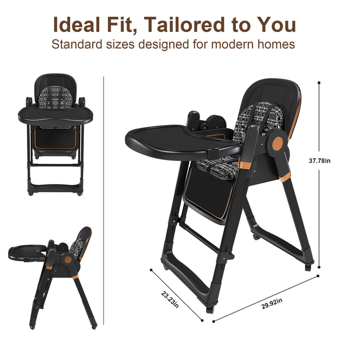 Convertible Baby High Chair To Rocker With 5 Point Harness