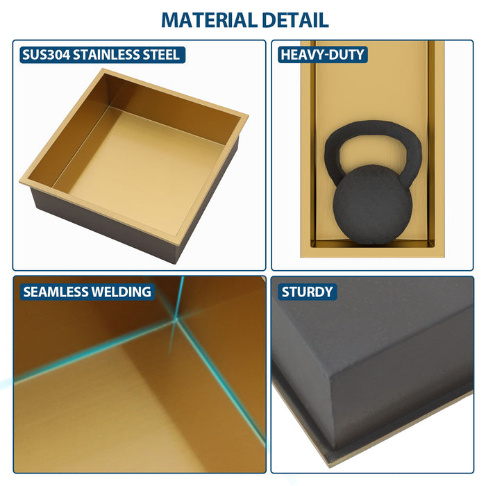 Modern Stainless Steel Shower Niche Double Shelf For Bathroom