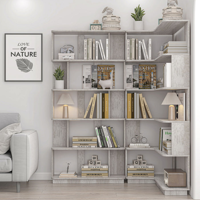 Modern 5 Tier Open Storage Bookcase