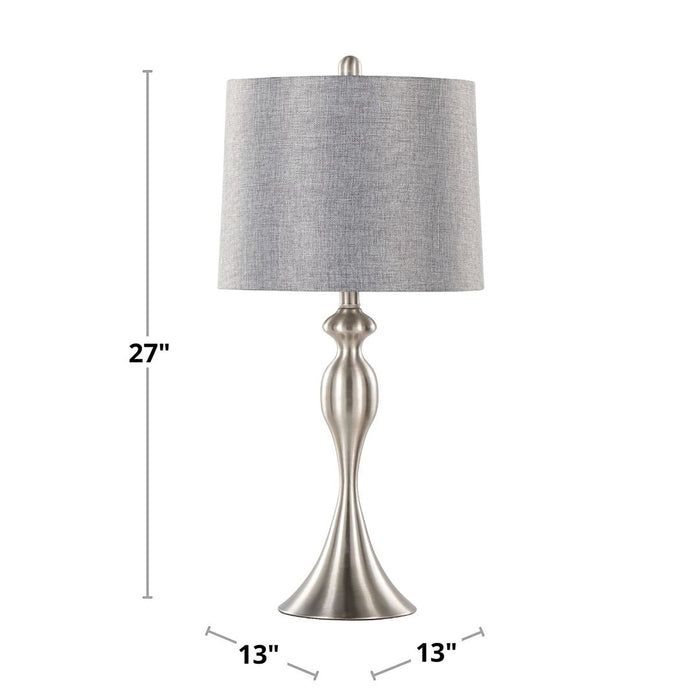 Ashland - Contemporary Table Lamp (Set of 2) - Nickel / Light Gray