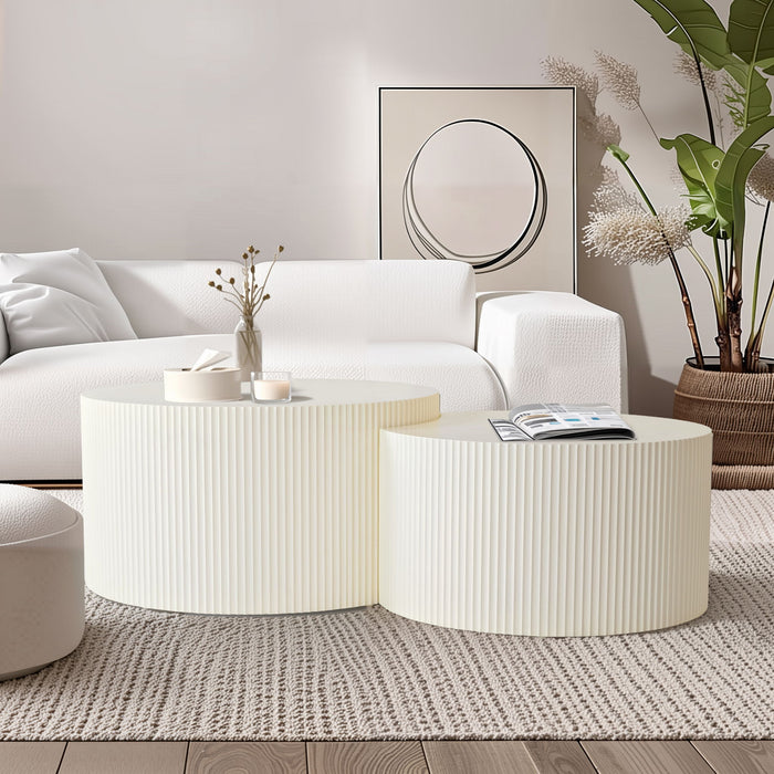 Wave Stripe Nesting Coffee Table (Set of 2)