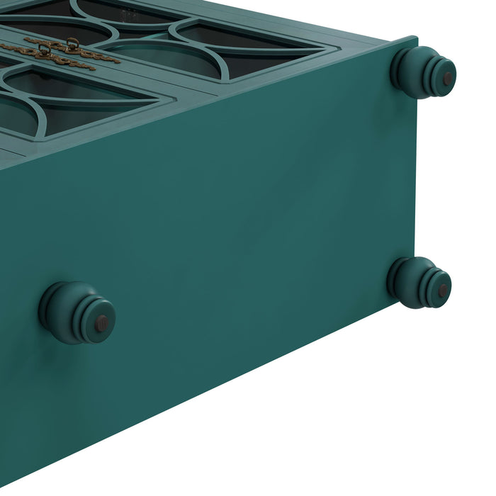 Elegant 4 Door Cabinet With Tempered Glass Doors