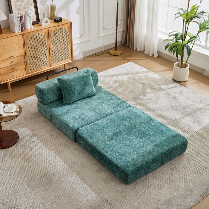 Convertible Floor Sofa Bed With Fixed Shape Frame For Living Room