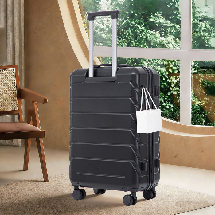 Hard Shell Luggage With Scratch Resistant Surface, 4 Wheels, Combination Lock & Side Hooks