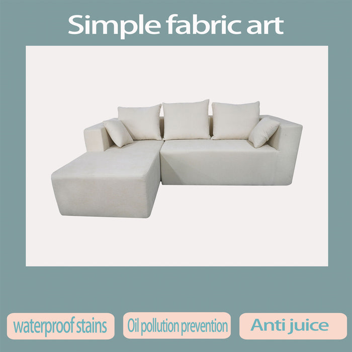 Modular Corner Sofa With Soft Linen Fabric