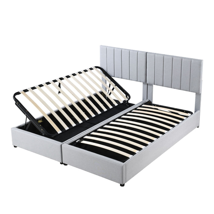 Upholstered Platform Bed With A Hydraulic Storage System