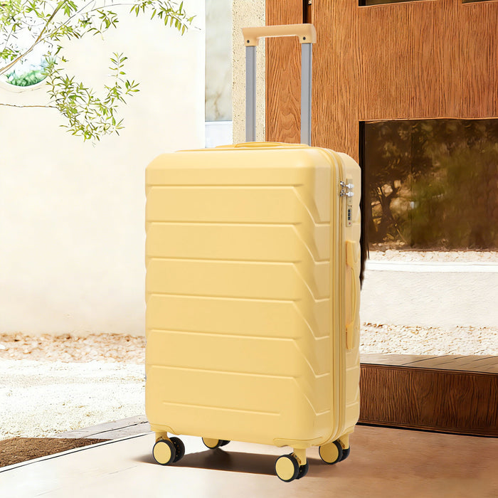 Hard Shell Luggage With Scratch Resistant Surface, 4 Wheels, Combination Lock & Side Hooks
