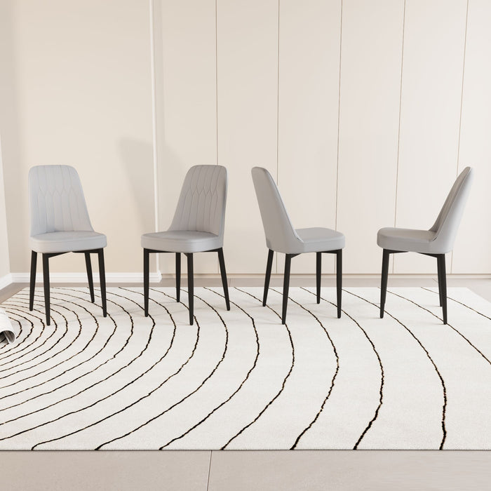 Modern Dining Chair With Cushions And Metal Legs