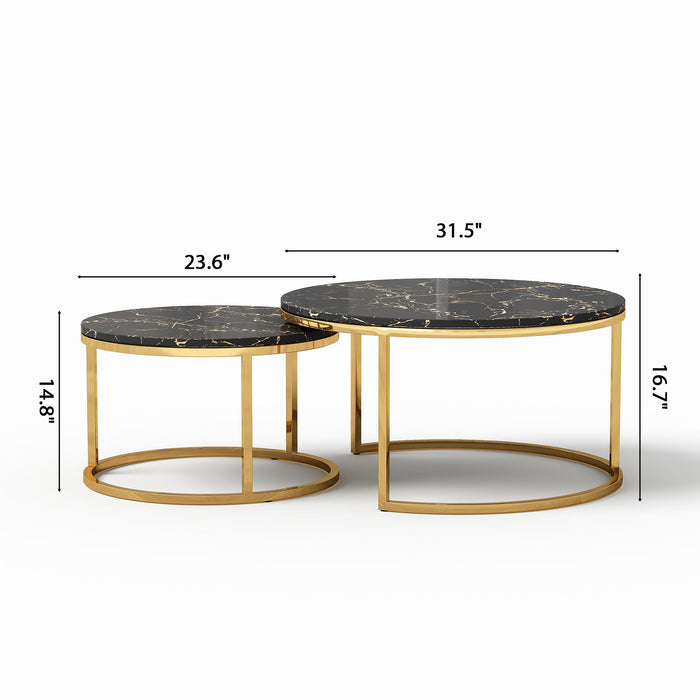 2 Piece Nesting Coffee Table Set For Living Room