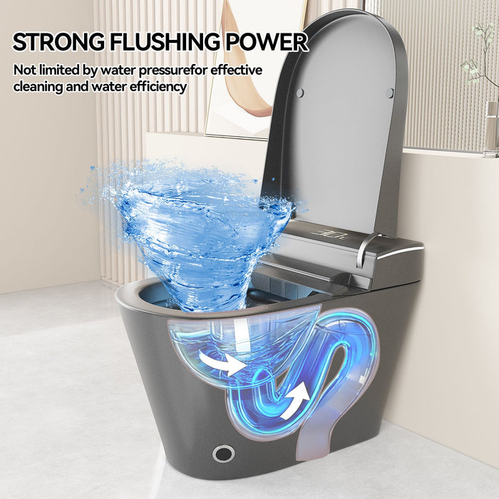Smart Bidet Toilet With Auto Open / Close Seat, Warm Water Wash, Heated Seat, And Wireless Remote Control