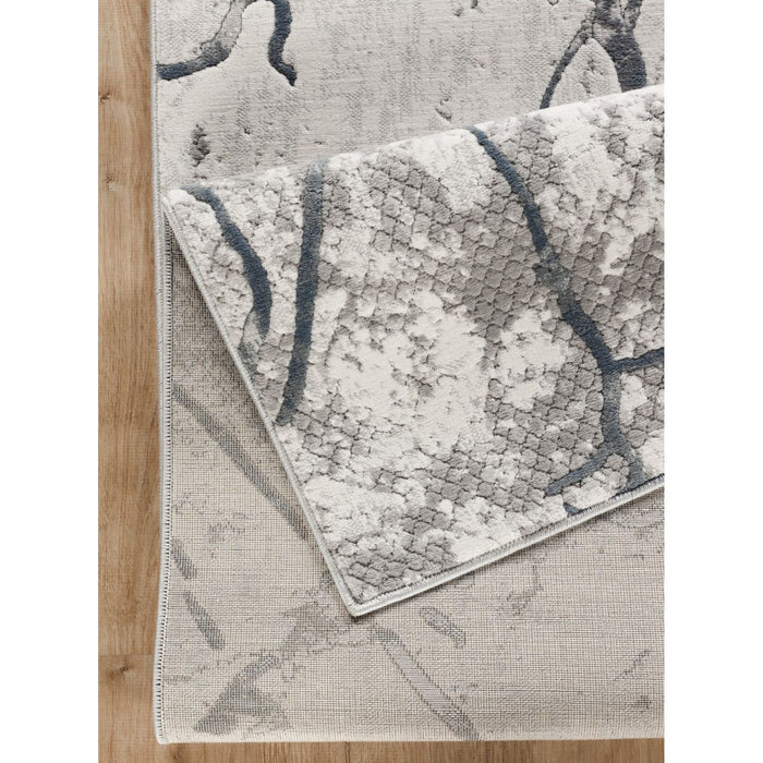 Geometrix - 7'10" X 10'6" Area Rug, Geometric 3D Effect - Ivory / Gray