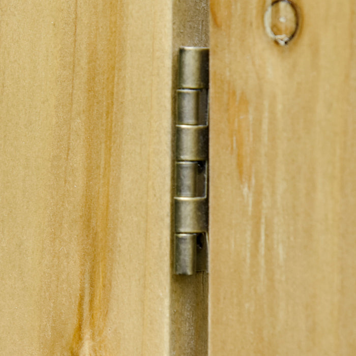 Outsunny - Freestanding Outdoor Privacy Screen, 4 Self-Draining Planters / Raised Garden Beds, 3 Hinged Panels For Hot Tub, Patio, Backyard, Deck - Natural