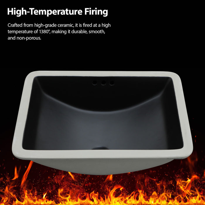 Modern Ceramic Undermount Bathroom Sink With Overflow, High Quality