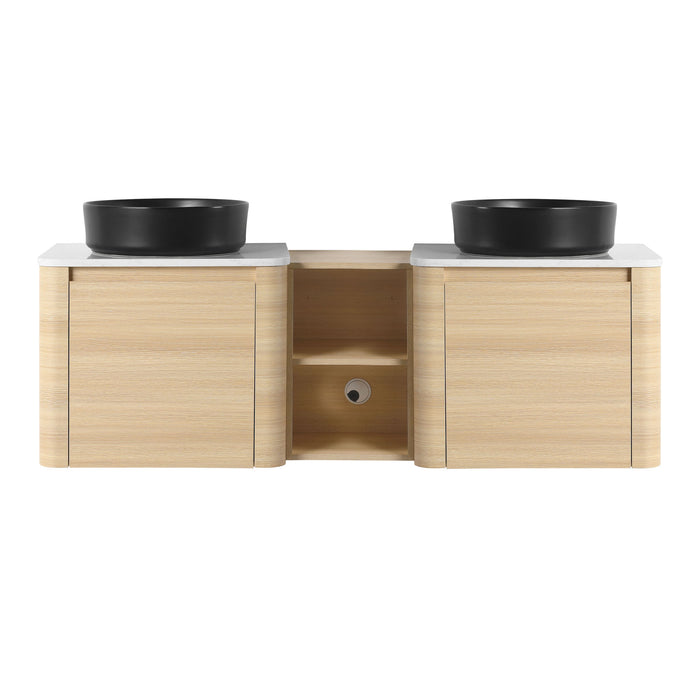 Mounted Bathroom Vanity With Art Sink, 1 Storage Shelf, Soft Close Door