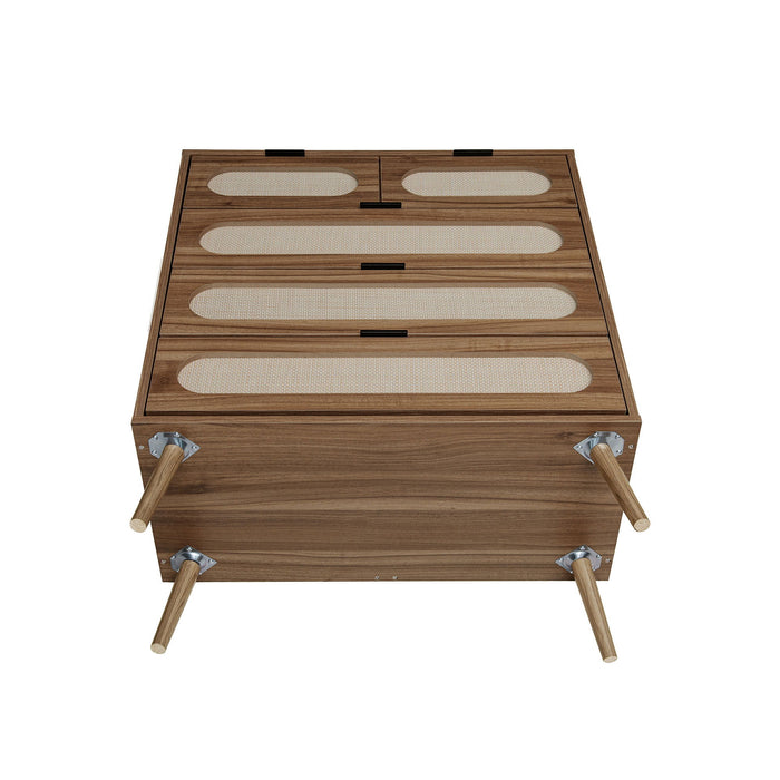 Modern 5 Drawer Accent Storage Cabinet For Living Room, Bedroom, Dining Room, Or Study - Walnut