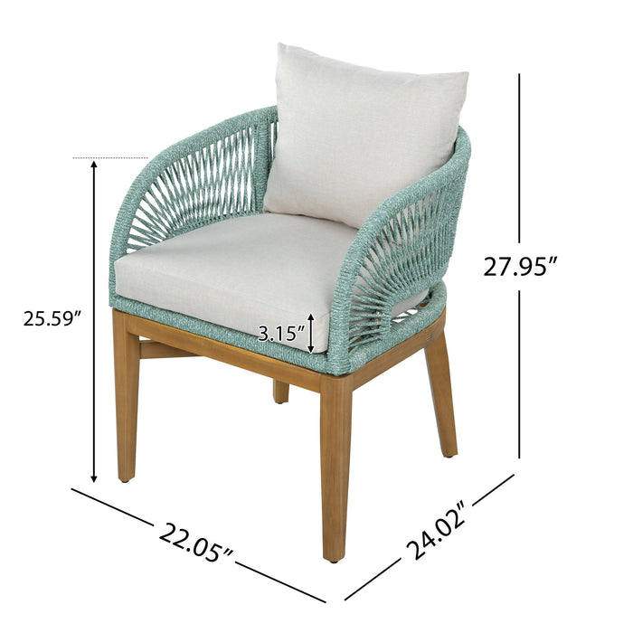 Outdoor Dining Chairs With Cushion (Set of 2)