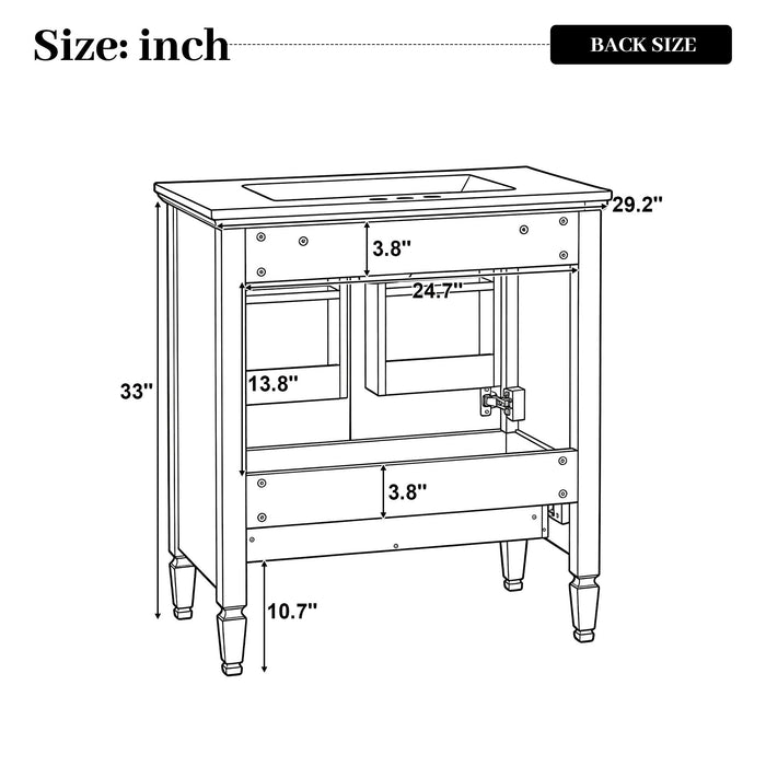Freestanding Vanity With 1 Drawer & 2 Soft Close Doors With Door Mounted Storage