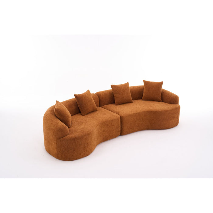 4 Seater Sofa With Fabric, 30D, 60 Hardness Full Sponge, 4 Pillow For Living Room, Home Furniture Sleeper Sectional Sofa For Apartment