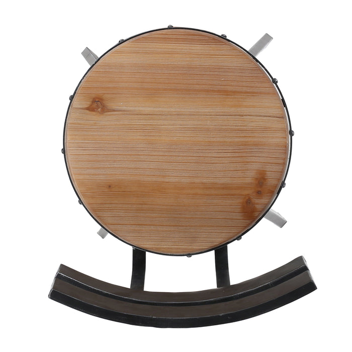 Industrial Modern Swivel Barstool With Adjustable Height - Black / Natural