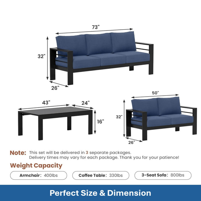 Outdoor Patio Set, All-Weather, Thick Cushions