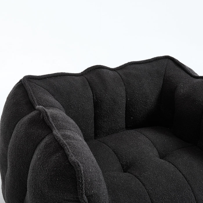 Soft Chenille Bean Bag Chair With High Resilient Foam