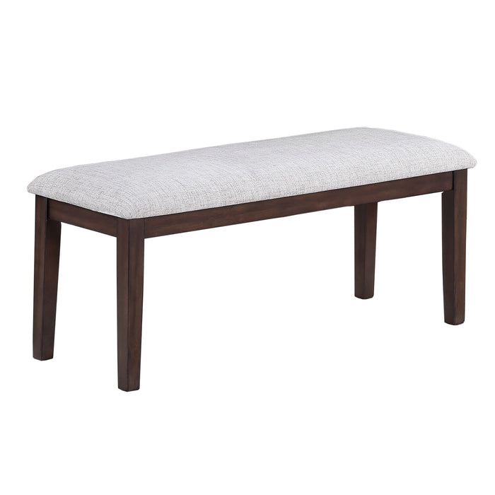6 Piece Dining Set Table With Storage Ladder Back Chairs And Bench - Walnut