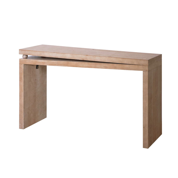 Slim Console Table, Narrow Entryway Table With Bead Detail - Light Natural / Natural