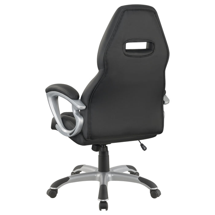 Bruce - Upholstered Adjustable Home Office Chair With Ergonomic Support And Smooth Swivel Function - Black