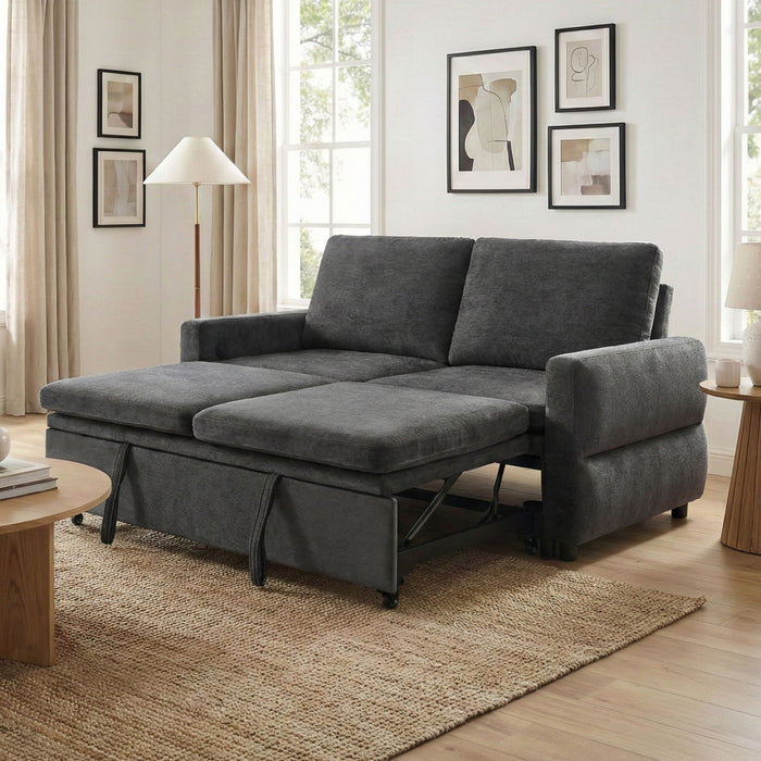 Convertible Sofa Bed Loveseat With Adjustable Backrest And USB Ports