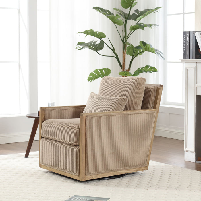 Comfy Accent Barrel Chair, 360 Degree Swivel