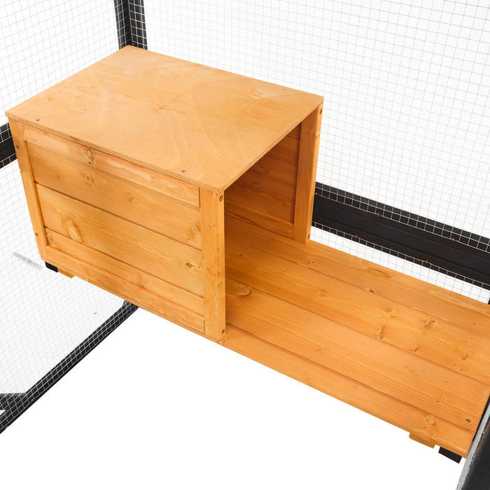 Outdoor Cat House, Diy Cat Enclosure Catio With Double Enter Doors