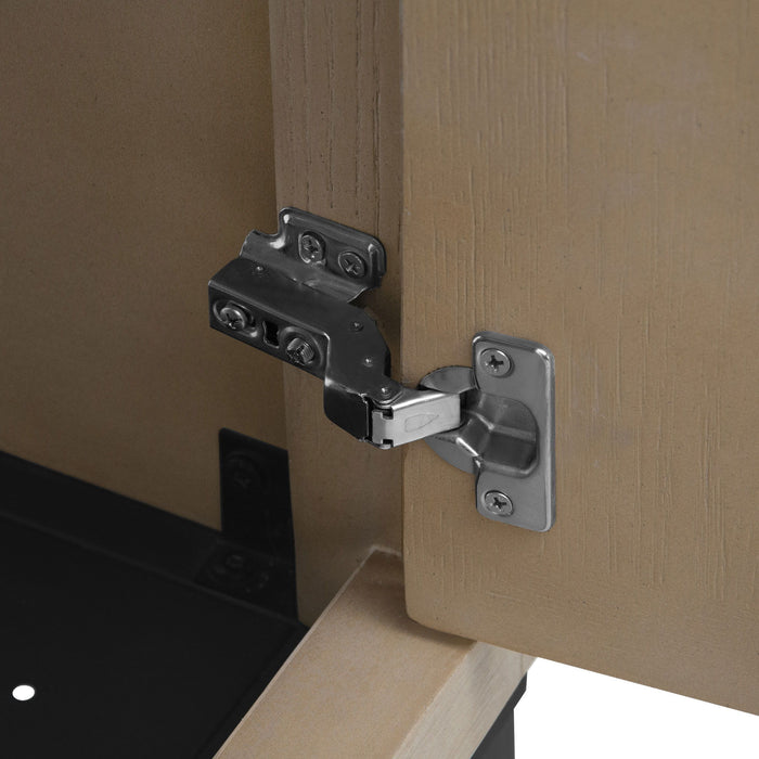 Modern Freestanding Bathroom Vanity With Ceramic Sink, Hot And Cold Faucet, Storage Cabinet & Open Shelf