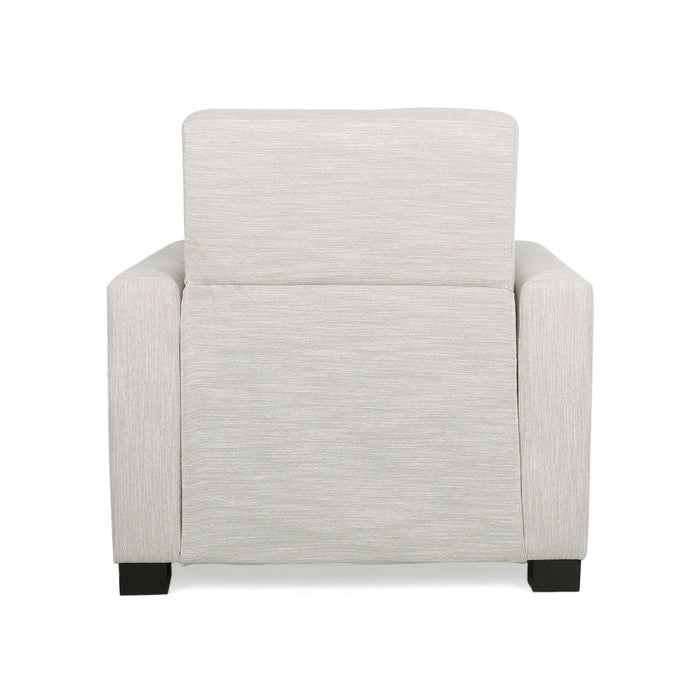 Contemporary Recliner Chair With Push Back Function And Birchwood Legs