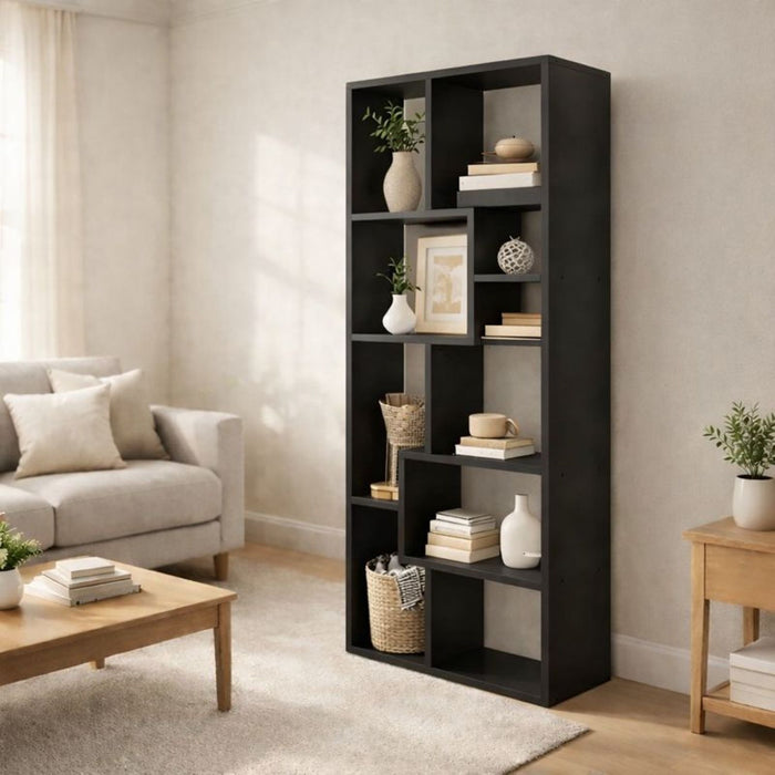 Asymmetrical Display Shelf & Bookcase, 5 Tier