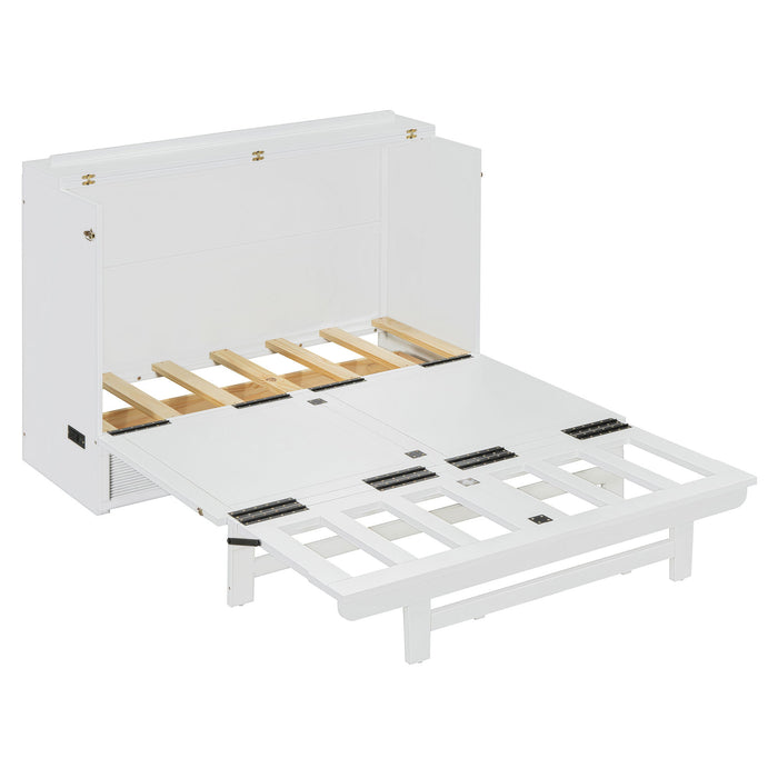 Murphy Bed With Large Drawer, USB Ports And Outlets