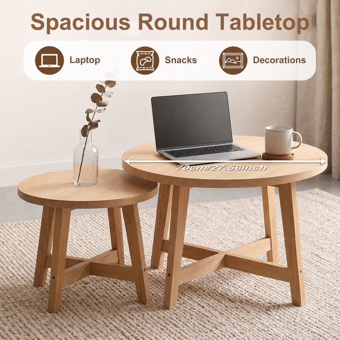 Round Nesting Stackable Tables For Living Room