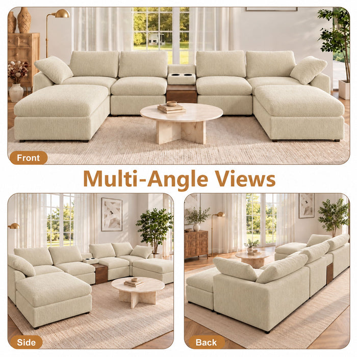 Modular Cloud Couch With Storage Console