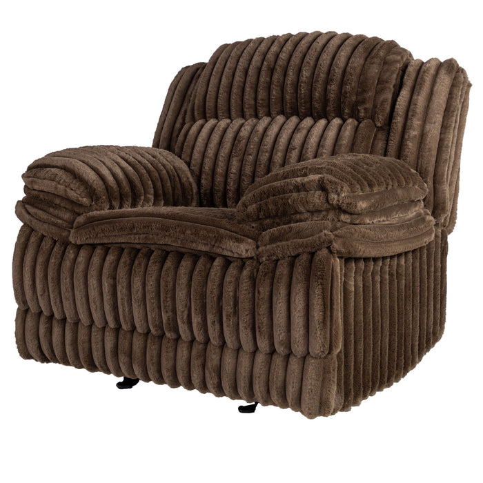 Contemporary Manual Motion Glider Recliner Chair With Padded Armrests And Smooth Rocking Function
