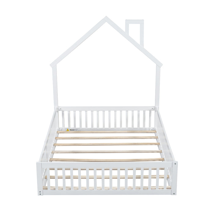 House Platform Bed With Guardrail