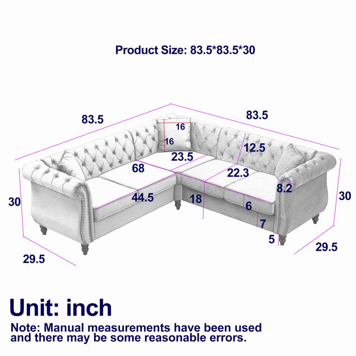 Streamline Modern L-Shaped Corner Sofa