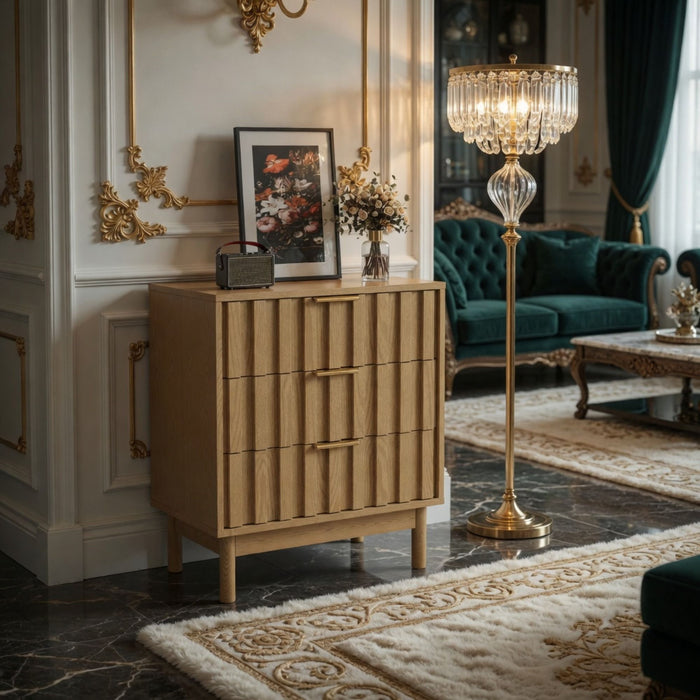 Fluted 3 Drawer Dresser