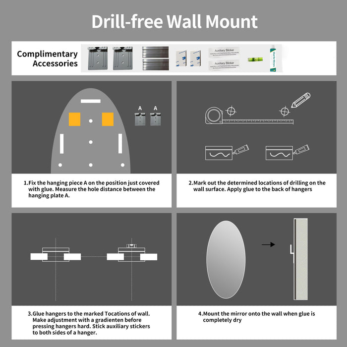 Modern Oval Full Length Wall Mirror