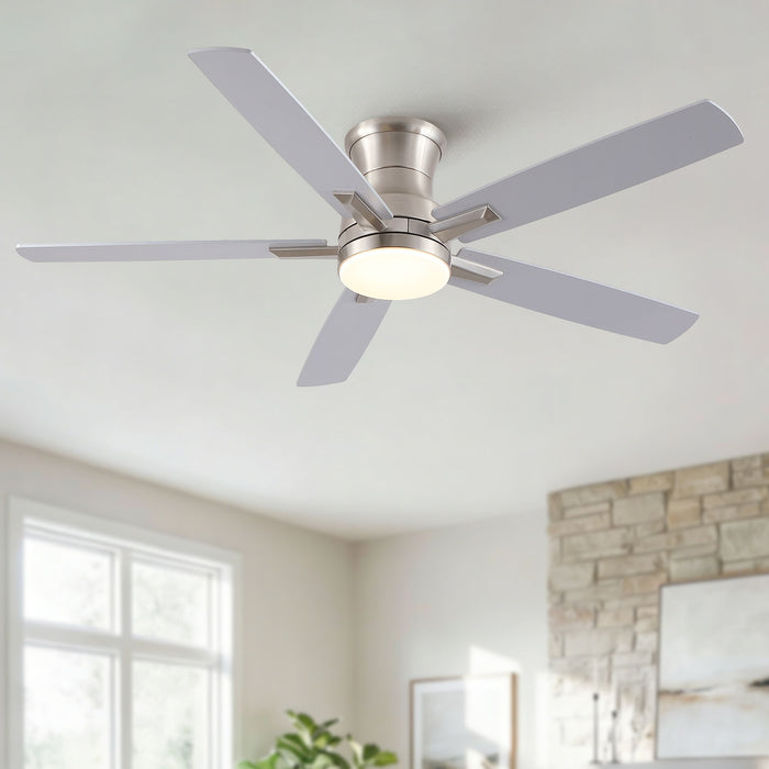 Mordern Flush Mount Ceiling Fan With Light And Remote Control
