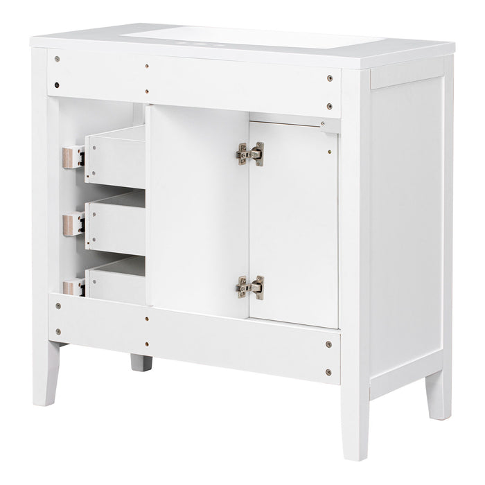 Modern Bathroom Vanity With Sink, Freestanding With Drawers And Doors