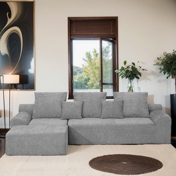 Modern L Shaped Sectional Sofa With Adjustable Configurations